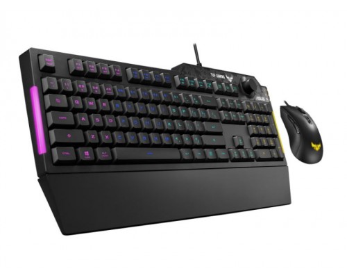 Клавиатура + мышь ASUS TUF Gaming K1 + M3, проводные, USB, RGB, мембранная, 104кл., оптическая, 7000 dpi, 6 кн., черная