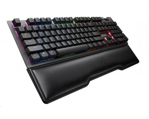 Клавиатура XPG SUMMONER4C BKCRU Cherry MX silver, механическая, игровая, проводная, 2х USB, подсветка RGB, аллюминиевая рама, черная