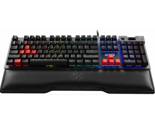 Клавиатура XPG SUMMONER4C BKCRU Cherry MX silver, механическая, игровая, проводная, 2х USB, подсветка RGB, аллюминиевая рама, черная