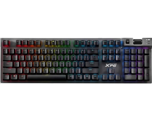 Клавиатура XPG SUMMONER4C BKCRU Cherry MX silver, механическая, игровая, проводная, 2х USB, подсветка RGB, аллюминиевая рама, черная