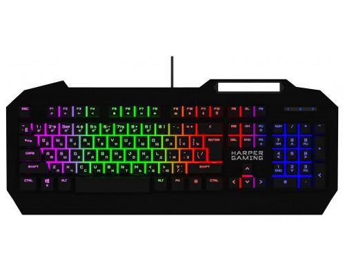 Клавиатура Harper Gaming Fulcrum GKB-20 мембранная, проводная, USB, 104 кл., RGB подсветка, черная