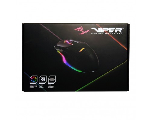 Коврик для мыши Patriot Viper LED PV160UXK полимер, резина, 354 x 243 х 6 мм, RGB подсветка, USB, цвет  черный