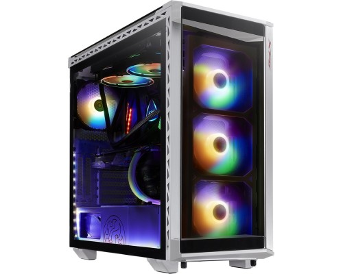 Корпус XPG BATTLECRUISER-WHITECOLOR BOXWORLDWIDE E-ATX, ATX, mATX, Mini-ITX, Midi-Tower, 4x 120mm fan, led RGB, 2x USB 3.2, USB Type-C, Audio, без БП, сталь/стекло, белый