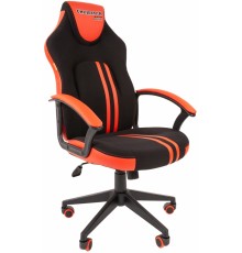 Игровое кресло Chairman game 26 компьютерное, до 120 кг, экокожа/ткань/пластик, цвет  черный/красный                                                                                                                                                      