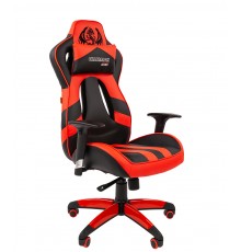 Игровое кресло Chairman game 25 компьютерное, до 120 кг, экокожа/пластик, цвет  черный/красный                                                                                                                                                            