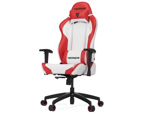 Игровое кресло Vertagear Racing S-Line SL2000 White Red компьютерное, до 150 кг, кожа PU/металл, подлокот.регул.по высоте, до 140°, белое/красное