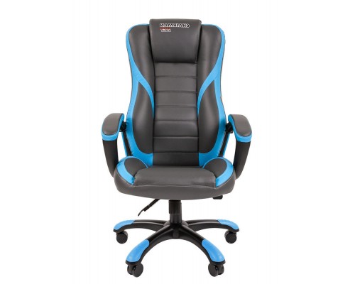 Игровое кресло Chairman game 22 компьютерное, до 180 кг, экокожа/пластик, цвет  серый/голубой
