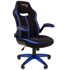 Игровое кресло Chairman game 19 компьютерное, до 120 кг, ткань/пластик, цвет  черный/синий                                                                                                                                                                