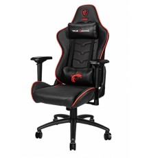 Игровое кресло MSI MAG CH120X black MSICH120X-B, до 150 кг, экокожа, металл, пластик, 4D, до 180 градусов, цвет  черный с красной отделкой                                                                                                                
