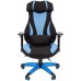 Игровое кресло Chairman game 14 компьютерное, до 120 кг, ткань/пластик, цвет черный/голубой