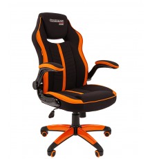 Игровое кресло Chairman game 19 компьютерное, до 120 кг, ткань/пластик, цвет  черный/оранжевый                                                                                                                                                            