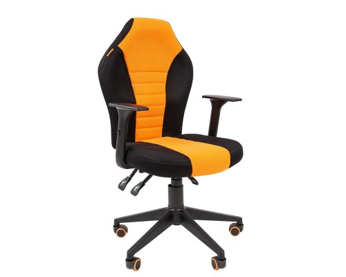 Игровое кресло Chairman game 8 компьютерное, до 100 кг, ткань TW/пластик, цвет черный/оранжевый