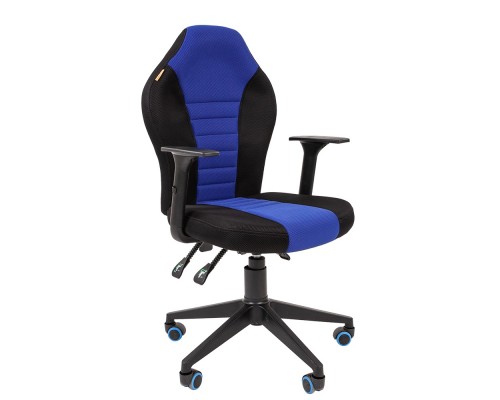 Игровое кресло Chairman game 8 компьютерное, до 100 кг, ткань TW/пластик, цвет  черный/синий
