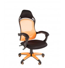 Игровое кресло Chairman game 12 компьютерное, до 120 кг, ткань/сетчатый акрил, цвет  черный/оранжевый                                                                                                                                                     