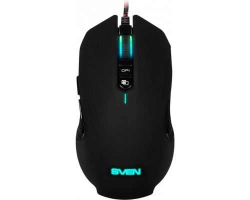 Мышь Sven RX-G955 оптическая, проводная, 4000 dpi, USB, Avago 3050, подсветка RGB, цвет  черный