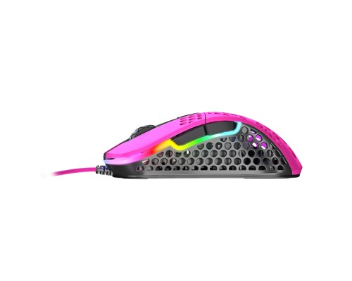 Мышь Xtrfy M4 XG-M4-RGB pink оптическая, проводная, 16000 dpi, USB, PixArt 3389, RGB подсветка, цвет  розовый/черный