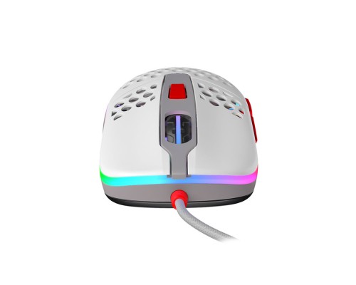 Мышь Xtrfy M42-RGB Retro оптическая, проводная, 16000 dpi, USB, PixArt 3389, RGB подсветка, цвет  серый/белый