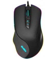 Мышь Sven RX-G970 оптическая, проводная, 4000 dpi, USB, Avago 3050, подсветка RGB, цвет  черный                                                                                                                                                           