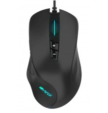 Мышь HIPER RAVEN GM-6 проводная, оптическая, 5000 dpi, USB, PixArt PAW3519, 7 кнопок, подсветка 7 цветов, цвет  черный                                                                                                                                    