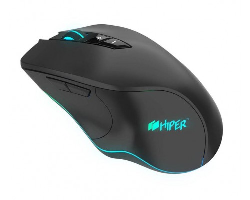 Мышь HIPER RAVEN GM-6 проводная, оптическая, 5000 dpi, USB, PixArt PAW3519, 7 кнопок, подсветка 7 цветов, цвет  черный