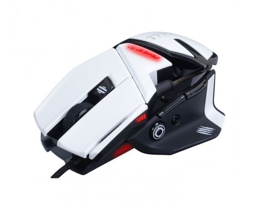 Мышь Mad Catz  R.A.T. 4+ White проводная, оптическая, 7200 dpi, USB, красная подсветка, цвет  белый