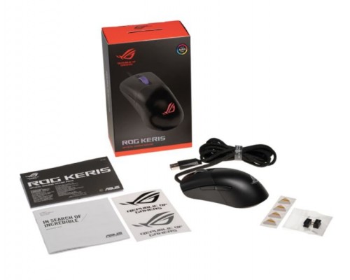 Мышь ASUS ROG Keris 90MP01R0-B0UA00 оптическая, проводная, 16000 dpi, USB, RGB подсветка, 7 кн, цвет  черная