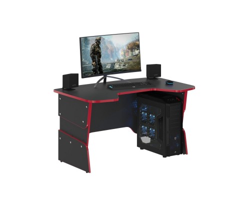 Компьютерный стол Skyland SKILL STG 1385 (136 х 85 х 75h см) ЛДСП/металл/ПВХ, цвет  антрацит/красный