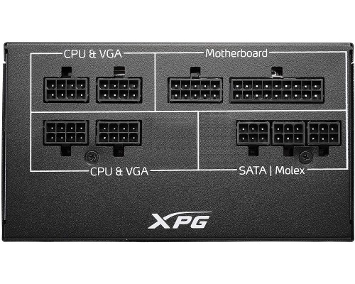 Блок питания XPG COREREACTOR750G-BKCEU 750W, ATX 2.52, 12x SATA, 6x PCI-E, 2x CPU, 120mm Fan, EPS12V, 80PLUS Gold, 100-240 В, 20+4 pin, Black
