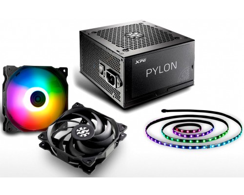 Блок питания XPG PYLON450B-BKCEU 450W, ATX 2.52, 5x SATA, 2x PCI-E, 1x CPU, 120mm Fan, EPS12V, 80PLUS Bronze, 100-240 В, 20+4 pin, Black