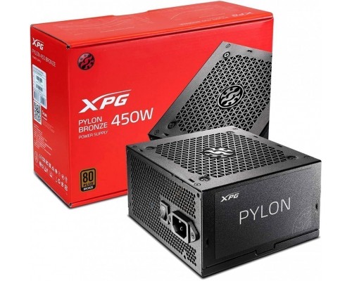 Блок питания XPG PYLON450B-BKCEU 450W, ATX 2.52, 5x SATA, 2x PCI-E, 1x CPU, 120mm Fan, EPS12V, 80PLUS Bronze, 100-240 В, 20+4 pin, Black