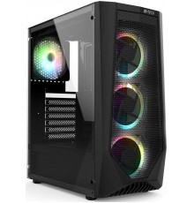 Корпус HIPER ORO-4RGB ATX, mATX, Mini-ITX, Midi-tower, без БП, USB 2.0, USB 3.0, Audio, 4 х 120 мм, RGB подсветка, black                                                                                                                                  