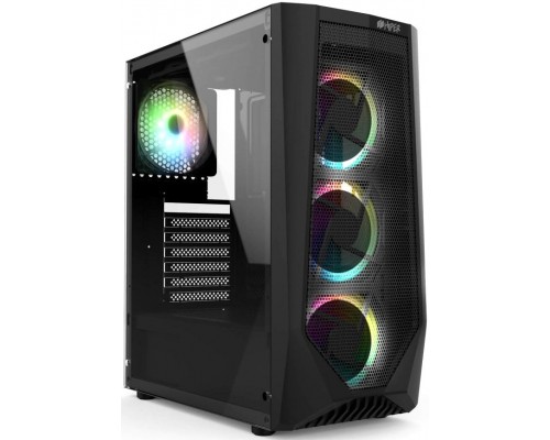 Корпус HIPER ORO-4RGB ATX, mATX, Mini-ITX, Midi-tower, без БП, USB 2.0, USB 3.0, Audio, 4 х 120 мм, RGB подсветка, black