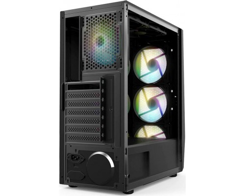 Корпус HIPER ORO-4RGB ATX, mATX, Mini-ITX, Midi-tower, без БП, USB 2.0, USB 3.0, Audio, 4 х 120 мм, RGB подсветка, black