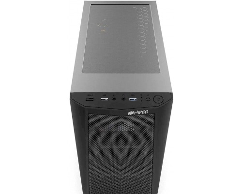 Корпус HIPER ORO-3RGB ATX, mATX, Mini-ITX, Midi-tower, без БП, USB 2.0, USB 3.0, Audio, 1 х 120 мм, RGB подсветка, black