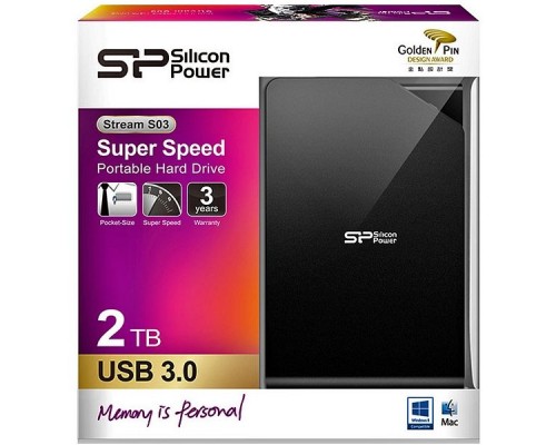 Внешний жесткий диск Silicon Power Stream S03 SP020TBPHDS03S3K HDD, 2.0TB, 2.5