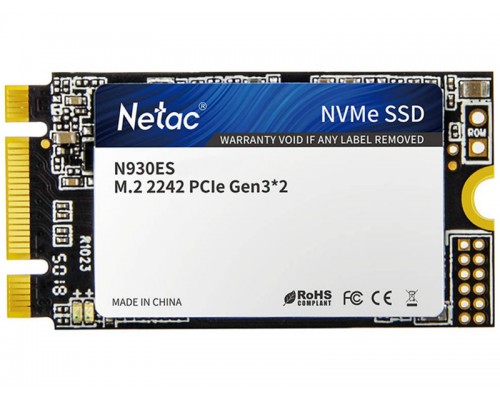 Твердотельный накопитель Netac N930ES NT01N930ES-001T-E2X SSD, M.2, 1.0Tb, PCI-E x2, чтение  1650 Мб/сек, запись  1500 Мб/сек, TLC 3D NAND, NVMe