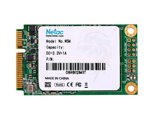 Твердотельный накопитель Netac N5M NT01N5M-512G-M3X SSD, M.2, 512Gb, mSATA, чтение  540 Мб/сек, запись  490 Мб/сек, TLC 3D NAND