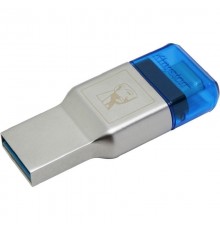 Картридер Kingston FCR-ML3C microSD/microSDHC/microSDXC, USB 3.1+USB Type-C, внешний, серебристый                                                                                                                                                         