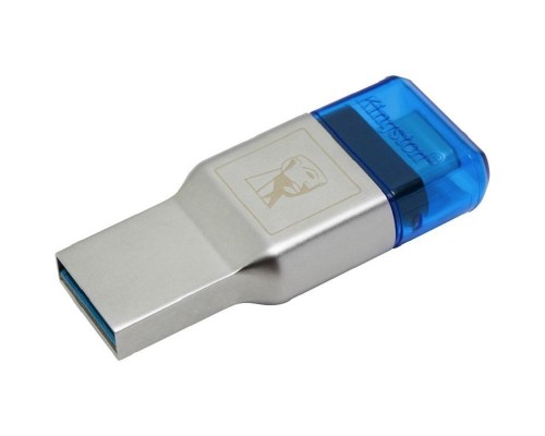 Картридер Kingston FCR-ML3C microSD/microSDHC/microSDXC, USB 3.1+USB Type-C, внешний, серебристый