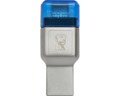 Картридер Kingston FCR-ML3C microSD/microSDHC/microSDXC, USB 3.1+USB Type-C, внешний, серебристый