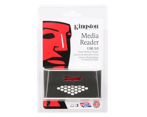 Картридер Kingston FCR-HS4 SD/MS/MMC/CF, USB 3.0, внешний, серебристый