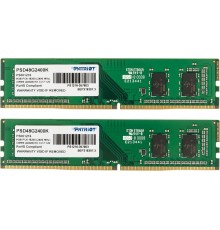 Оперативная память 8GB Patriot Signature PSD48G2400K (2x4Gb KIT) DDR4, 2400 MHz, 19200 Мб/с, CL17, 1.2 В (DIMM)                                                                                                                                           