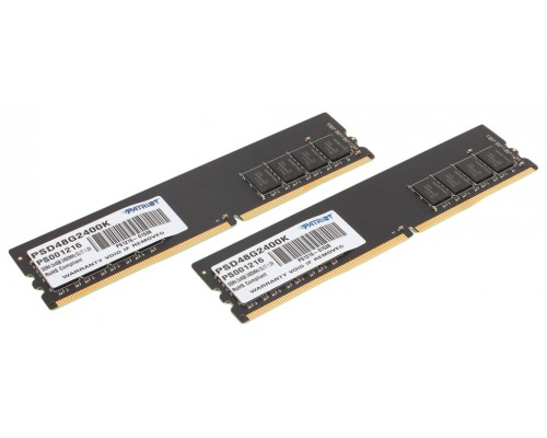 Оперативная память 8GB Patriot Signature PSD48G2400K (2x4Gb KIT) DDR4, 2400 MHz, 19200 Мб/с, CL17, 1.2 В (DIMM)