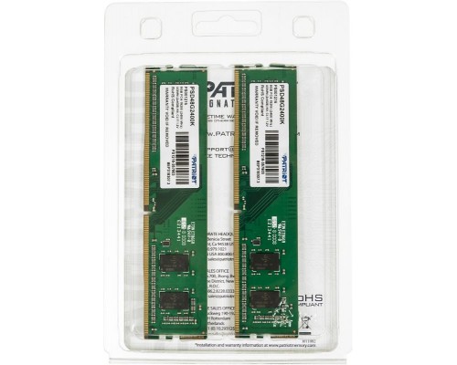 Оперативная память 8GB Patriot Signature PSD48G2400K (2x4Gb KIT) DDR4, 2400 MHz, 19200 Мб/с, CL17, 1.2 В (DIMM)