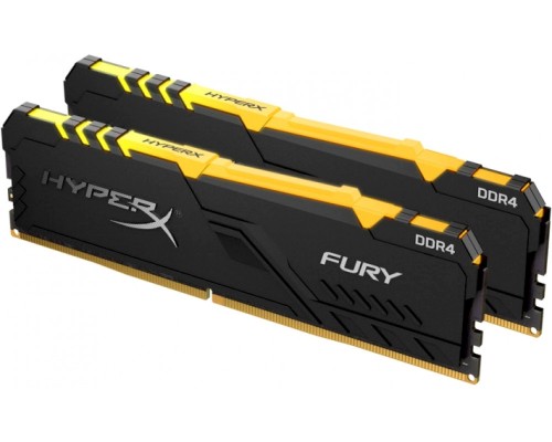 Оперативная память 64GB Kingston HyperX Fury RGB HX424C15FB3AK2/64 DDR4, (2x32GB KIT) 2400 MHz, 19200 Мб/с, CL15, 1.2 В (DIMM)