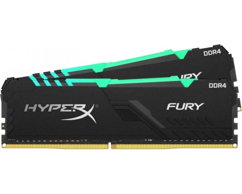 Оперативная память 64GB Kingston HyperX Fury RGB HX424C15FB3AK2/64 DDR4, (2x32GB KIT) 2400 MHz, 19200 Мб/с, CL15, 1.2 В (DIMM)