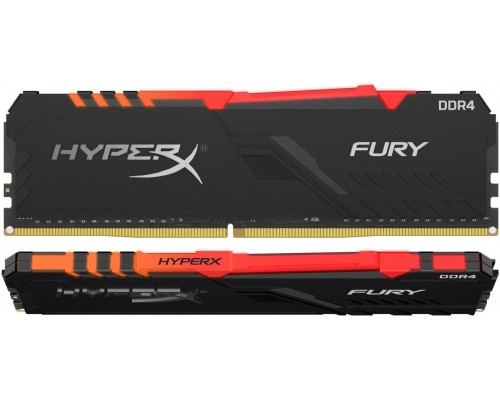 Оперативная память 64GB Kingston HyperX Fury RGB HX424C15FB3AK2/64 DDR4, (2x32GB KIT) 2400 MHz, 19200 Мб/с, CL15, 1.2 В (DIMM)