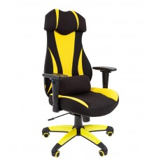 Игровое кресло Chairman game 14 компьютерное, до 120 кг, ткань/пластик, цвет  черный/желтый                                                                                                                                                               