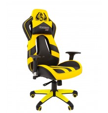 Игровое кресло Chairman game 25 компьютерное, до 120 кг, экокожа/пластик, цвет  черный/желтый                                                                                                                                                             