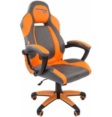 Игровое кресло Chairman game 20 компьютерное, до 120 кг, экокожа/пластик, цвет  серый/оранжевый                                                                                                                                                           